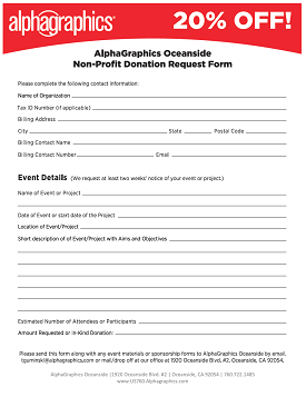 Non-Profit Request Form Preview